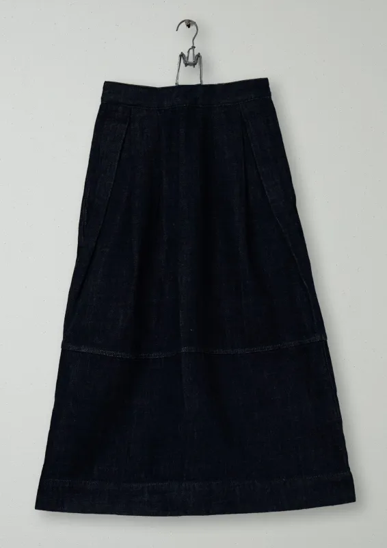 Reworn Denim Skirt Size 6 (283) | Indigo made by TOAST