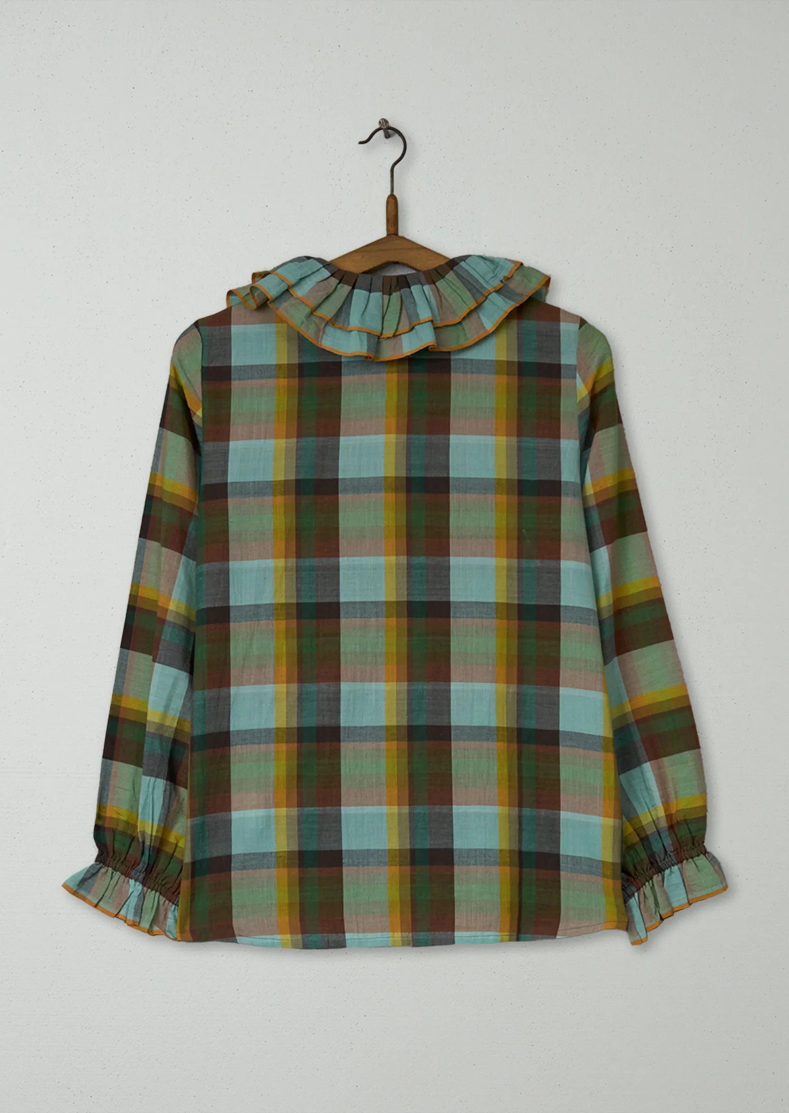 Reworn Lace Up Check Top Size XS (864) | Multi sold by TOAST product image thumbnail 2