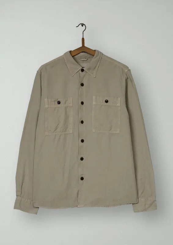 Reworn Garment Dyed Patch Pocket Shirt Size M (33) | Beige made by TOAST