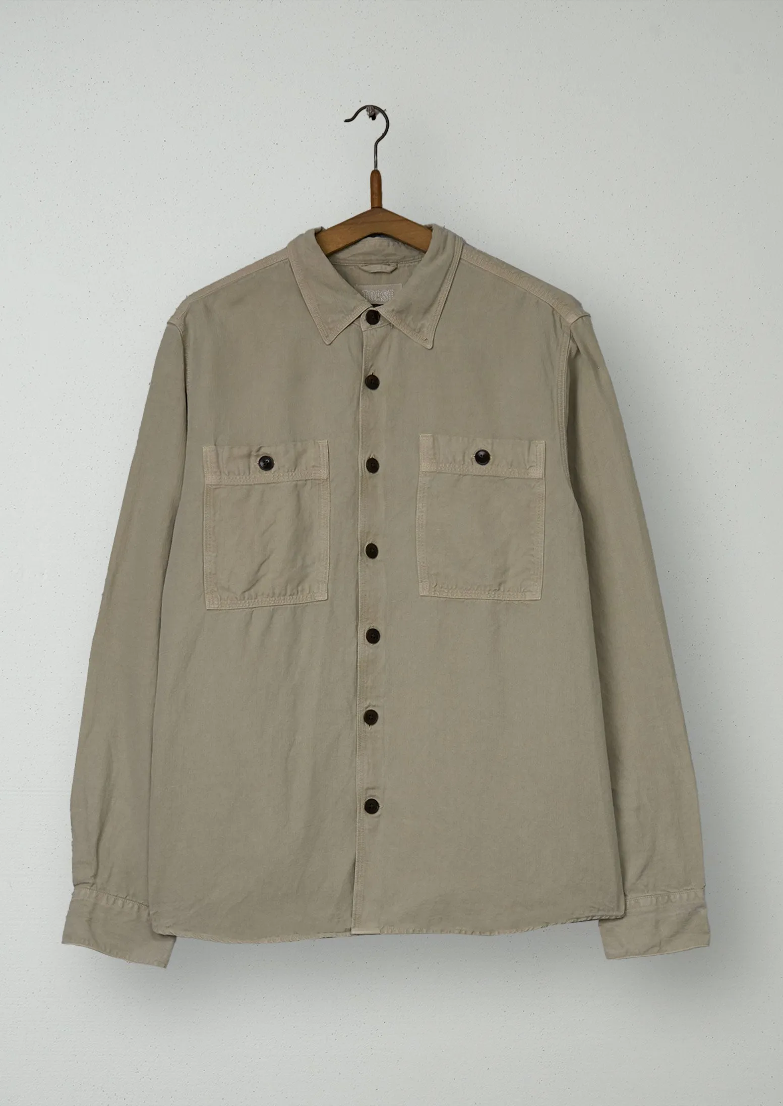 Reworn Garment Dyed Patch Pocket Shirt Size M (33) | Beige sold by TOAST