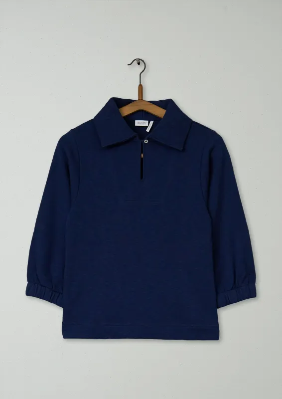 Reworn Loop Back Cotton Sweatshirt Size XXS (113) | Navy made by TOAST