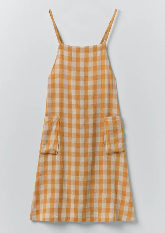 Orchard Check Cross Back Linen Cotton Apron | Mist/Cider sold by TOAST