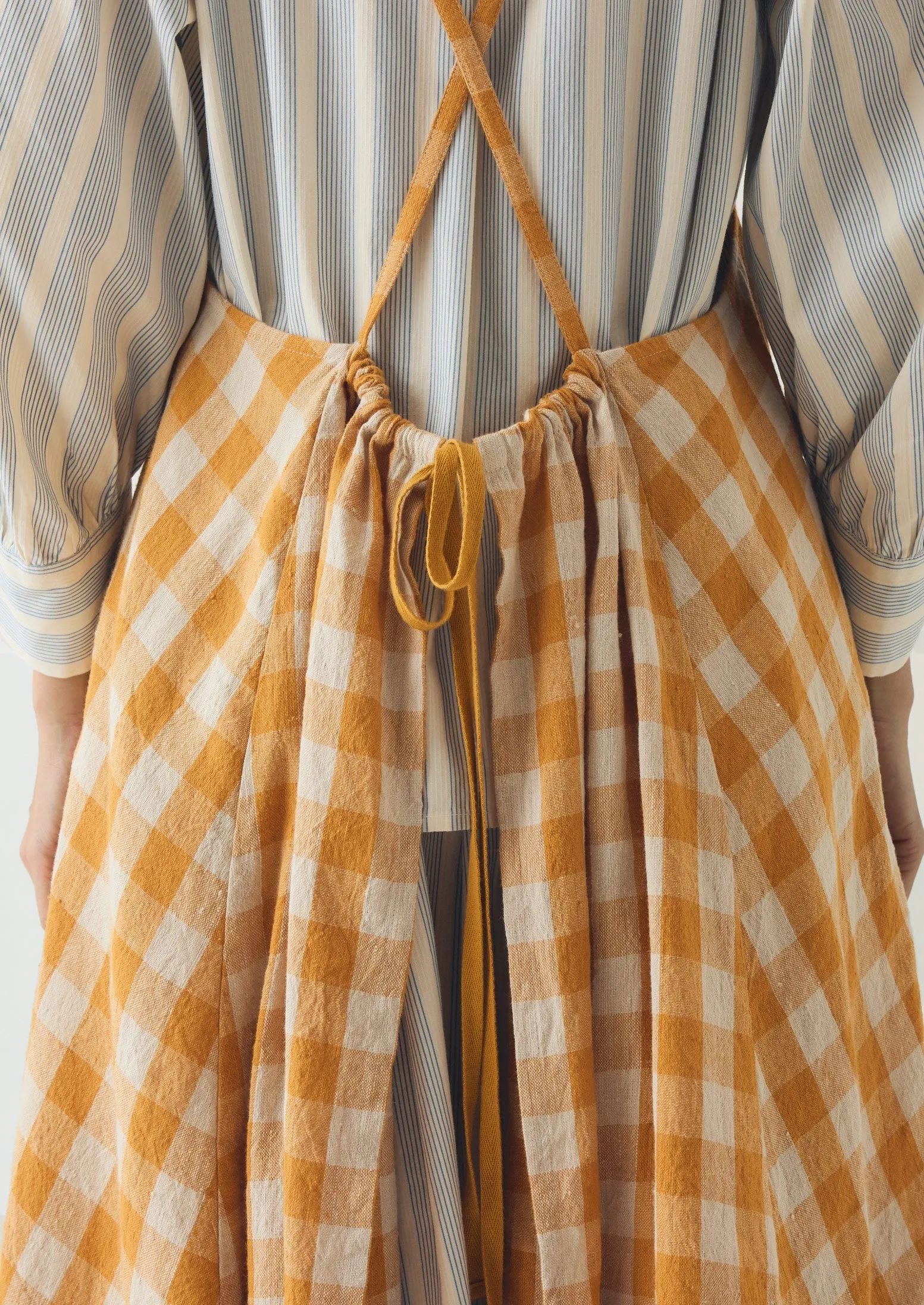 Orchard Check Cross Back Linen Cotton Apron | Mist/Cider sold by TOAST product image thumbnail 3