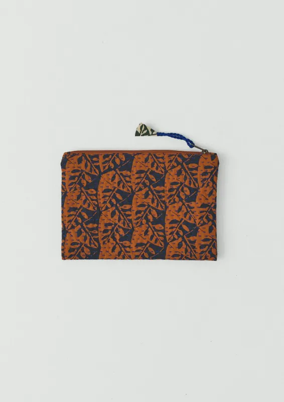 Remnant Fabric Kantha Pouch | Spice/Midnight sold by TOAST
