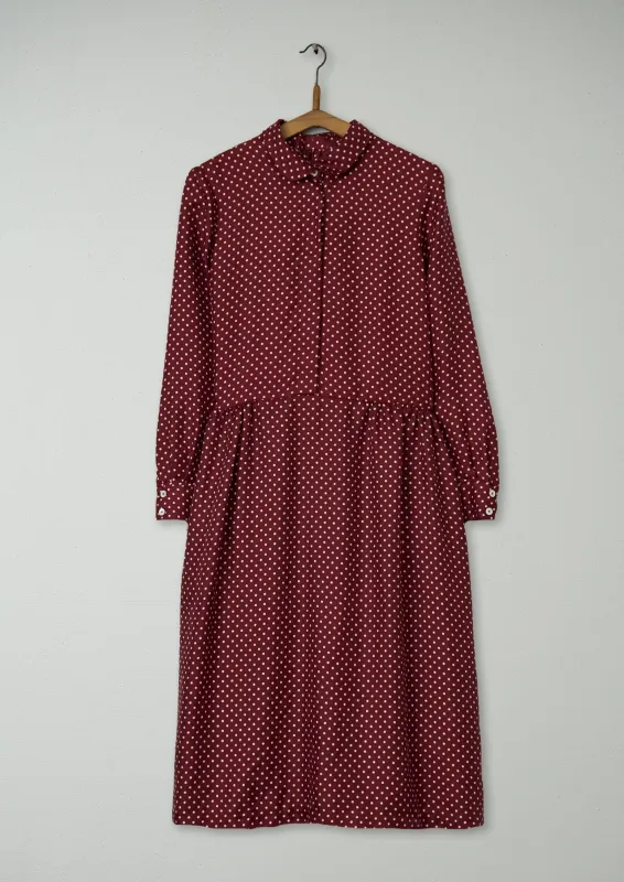 Reworn Polka Dot Print Silk Dress Size 10 (1412) | Multi made by TOAST