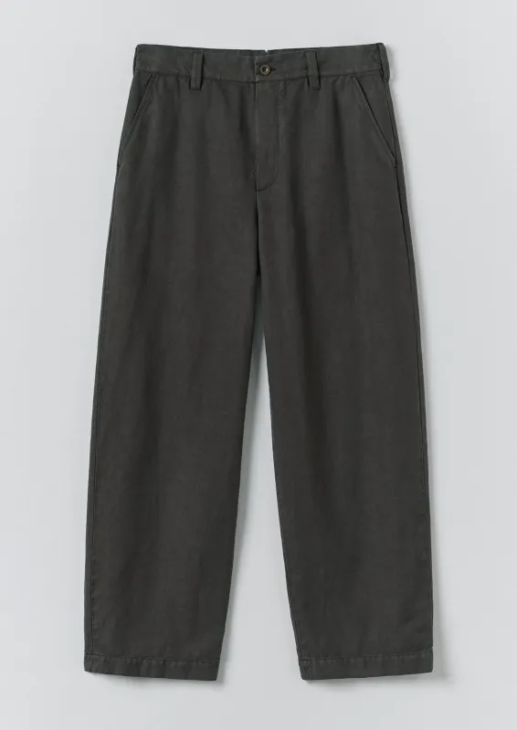 Jude Wide Leg Cotton Twill Trousers | Soft Black sold by TOAST