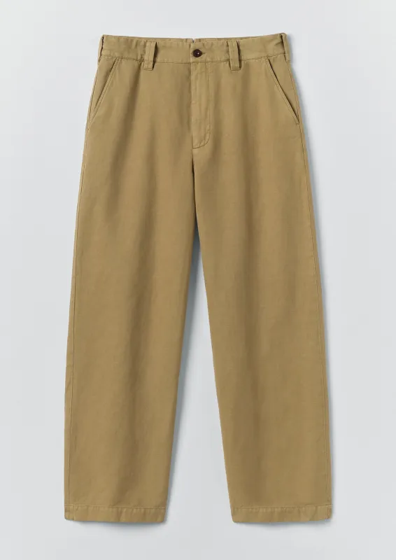 Jude Wide Leg Cotton Twill Trousers | Olive Leaf sold by TOAST