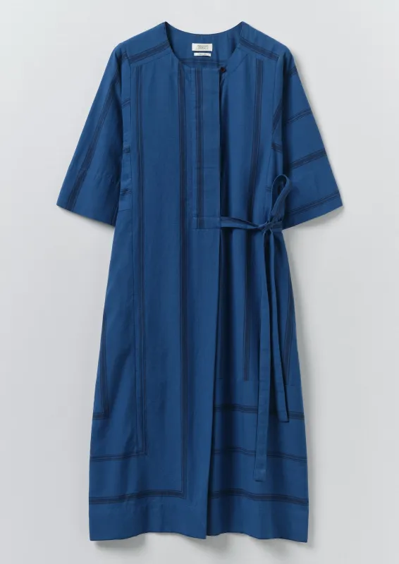 Tea Towel Stripe Cotton Dress | Cobalt Blue sold by TOAST