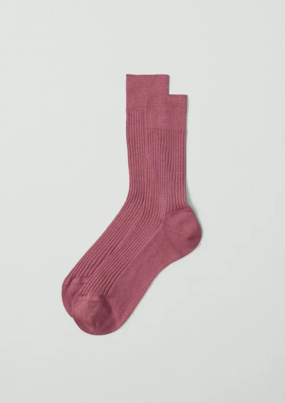 Maria La Rosa Organic Cotton Ribbed Socks | Rose sold by TOAST