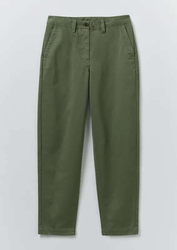 Garment Dyed Cotton Twill Trousers | Balsam Green sold by TOAST