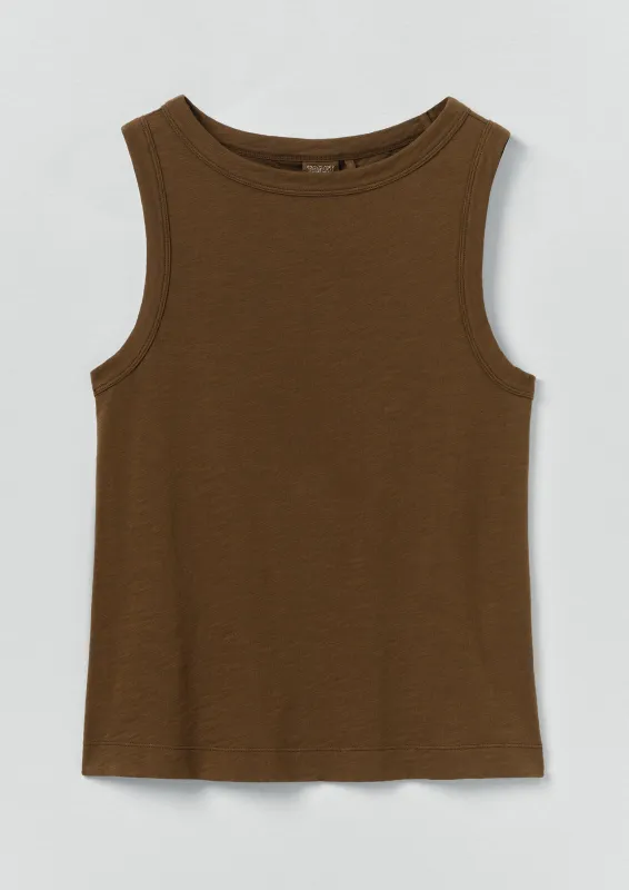 Sian Garment Dyed Organic Cotton Tank Top | Bronze Green sold by TOAST
