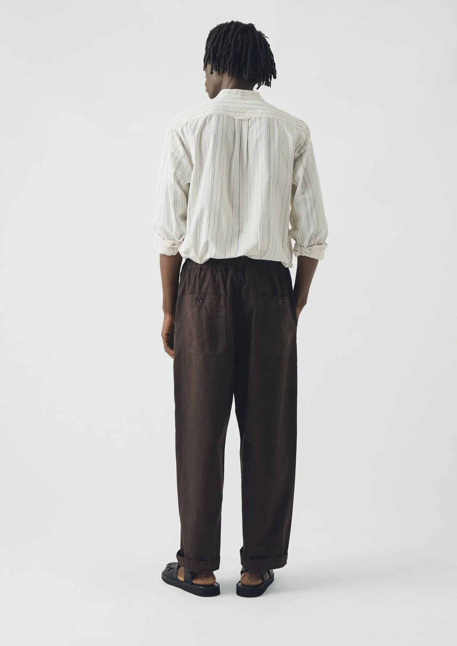 Jasper Irregular Stripe Cotton Shirt | Ecru/Cobalt sold by TOAST product image thumbnail 5