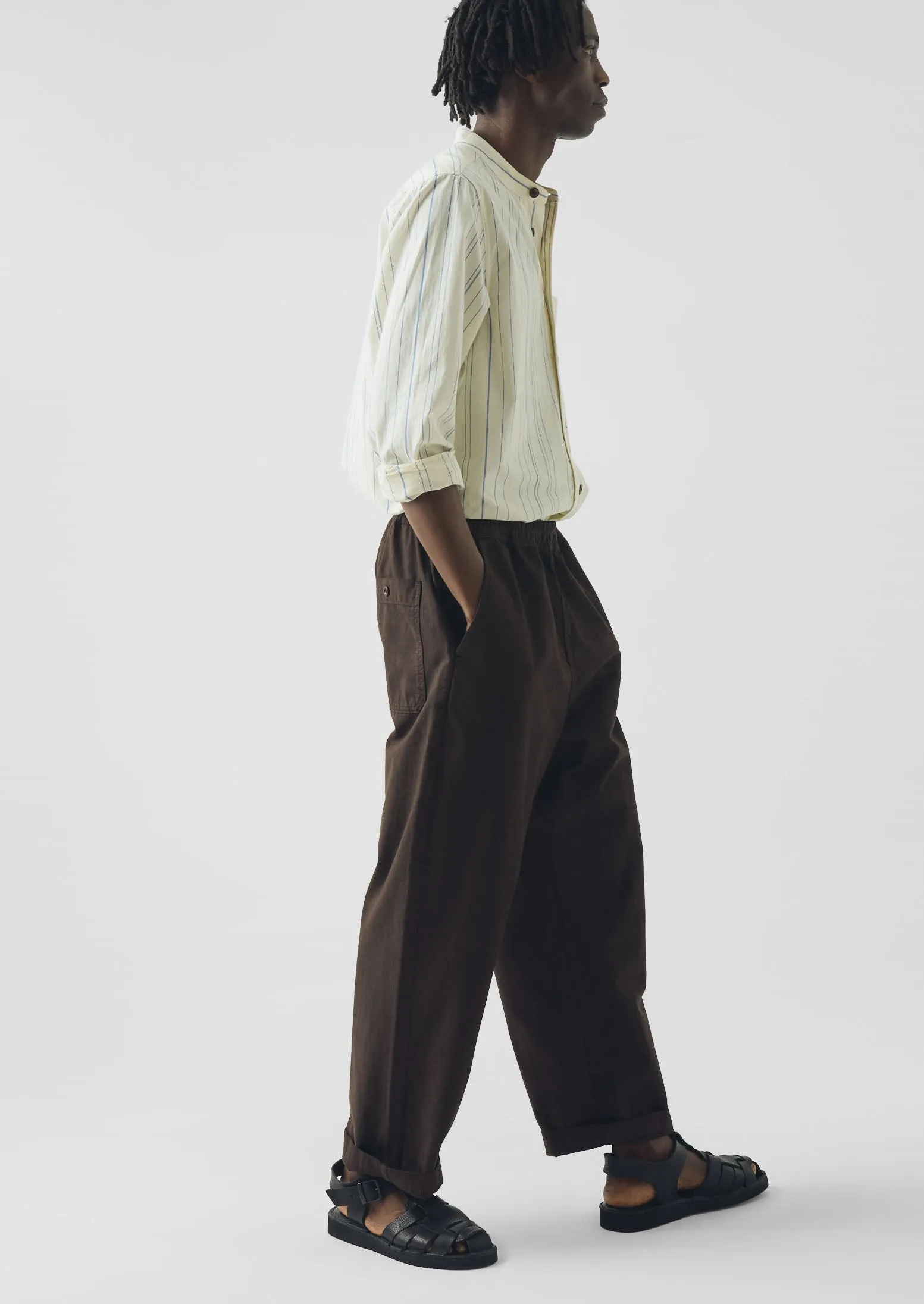 Jasper Irregular Stripe Cotton Shirt | Ecru/Cobalt sold by TOAST product image thumbnail 4