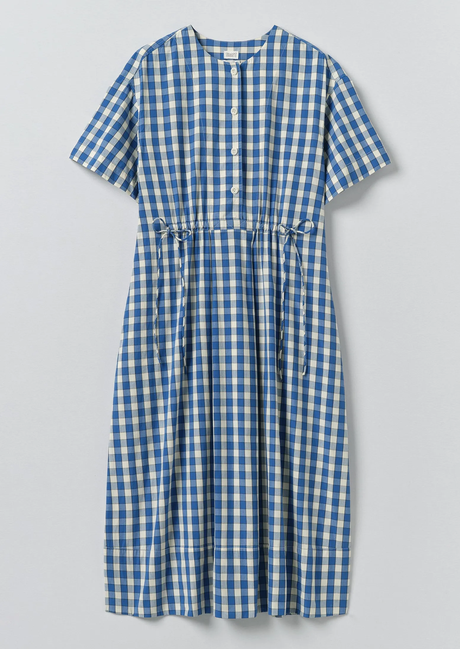 Gingham Check Cotton Dress | Pacific Blue sold by TOAST