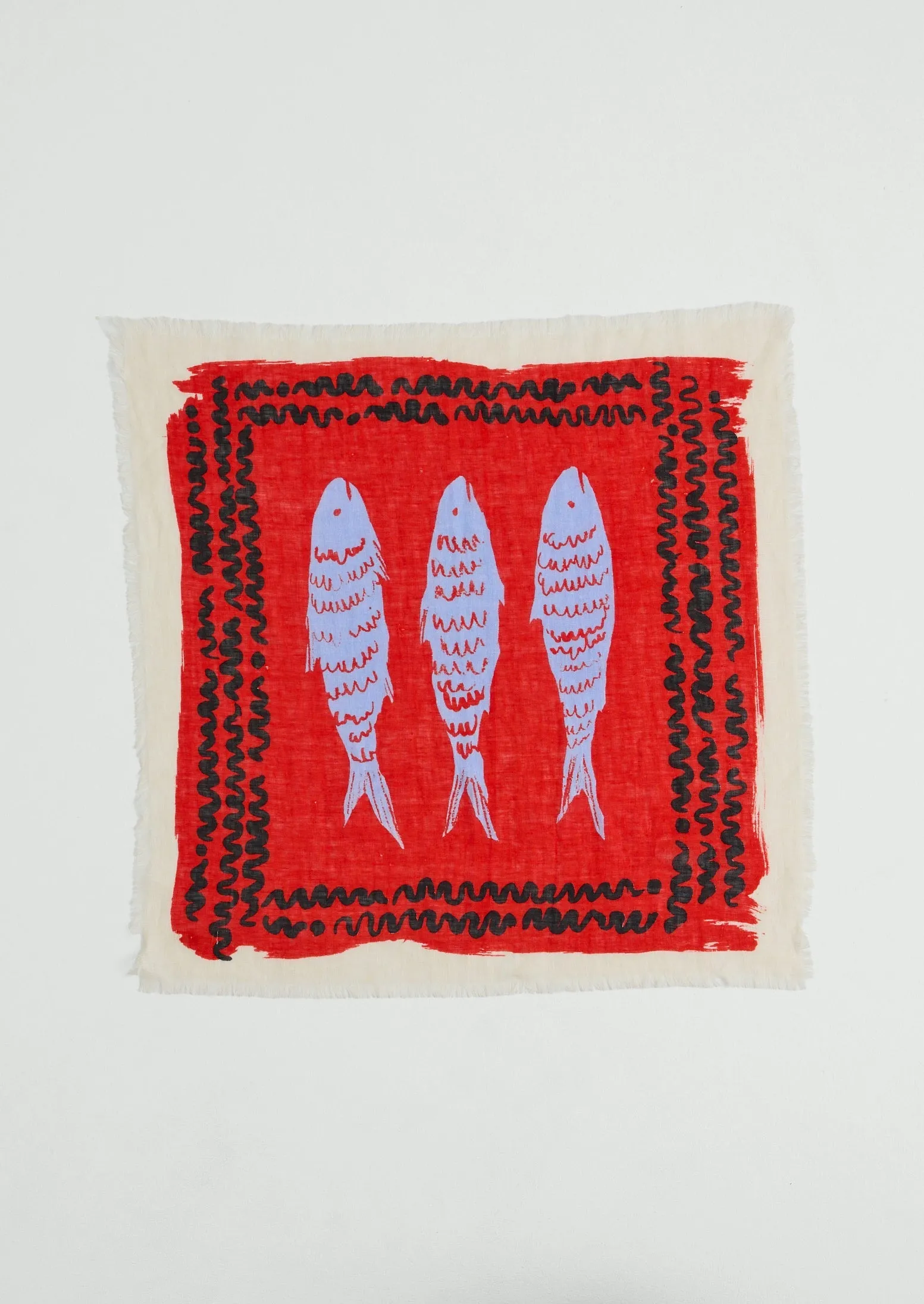 Market Fish Linen Bandana | Poppy sold by TOAST