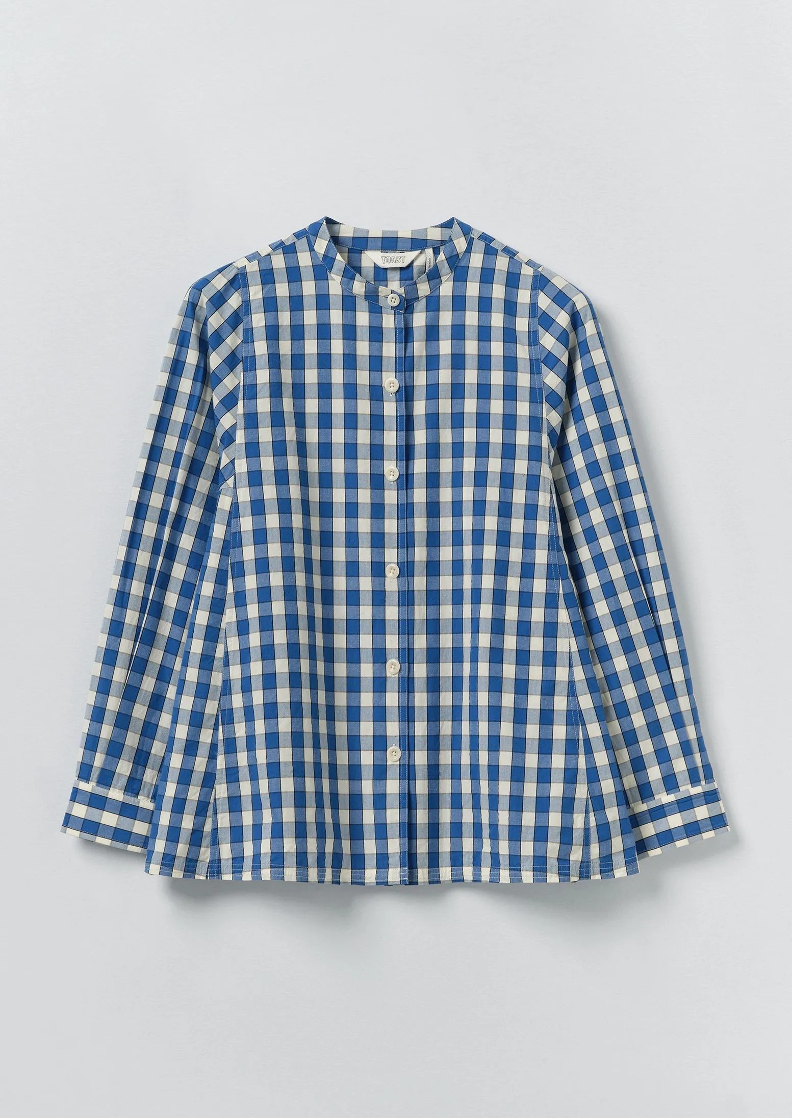 Alfresco Gingham Cotton Shirt | Pacific Blue sold by TOAST