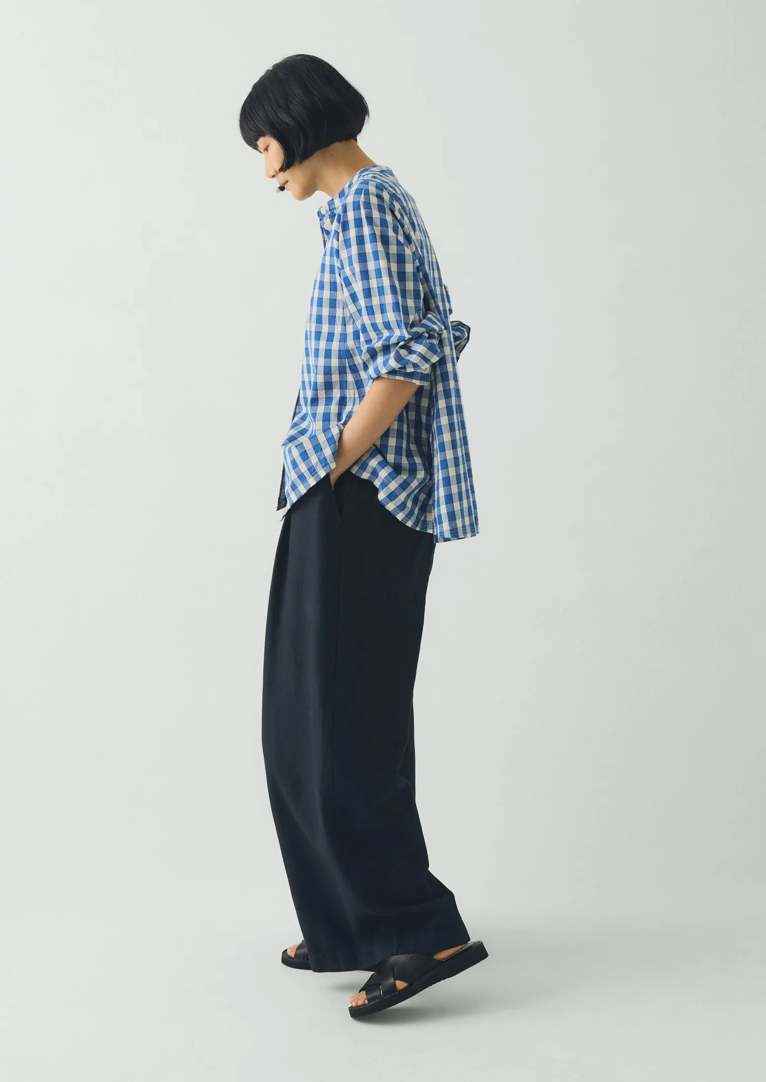 Alfresco Gingham Cotton Shirt | Pacific Blue sold by TOAST product image thumbnail 5