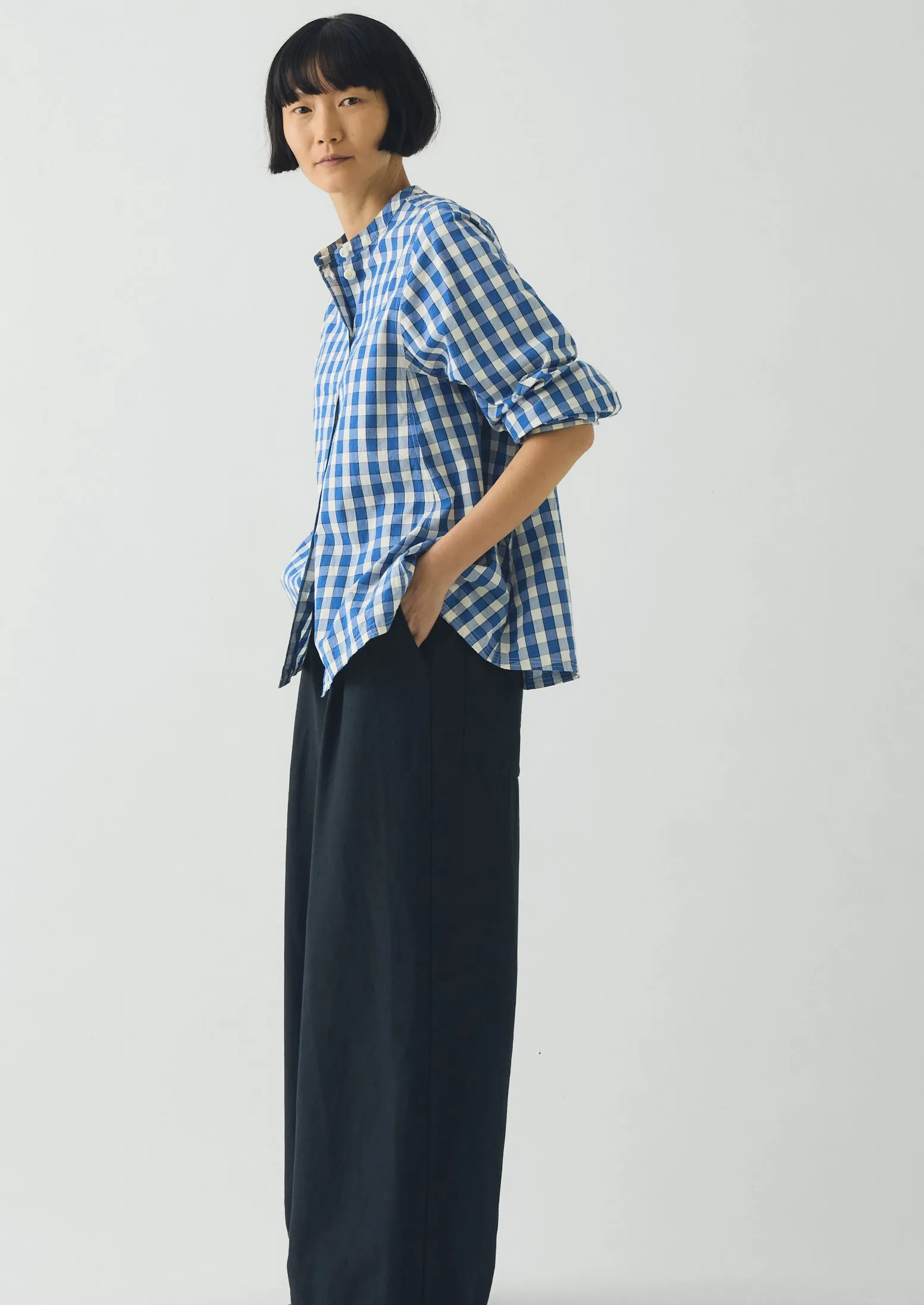 Alfresco Gingham Cotton Shirt | Pacific Blue sold by TOAST product image thumbnail 2