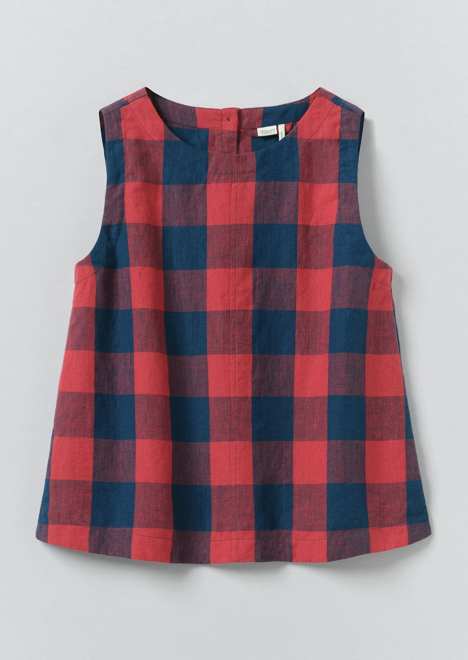 Gingham Check Linen Tank | Raspberry/Blue sold by TOAST