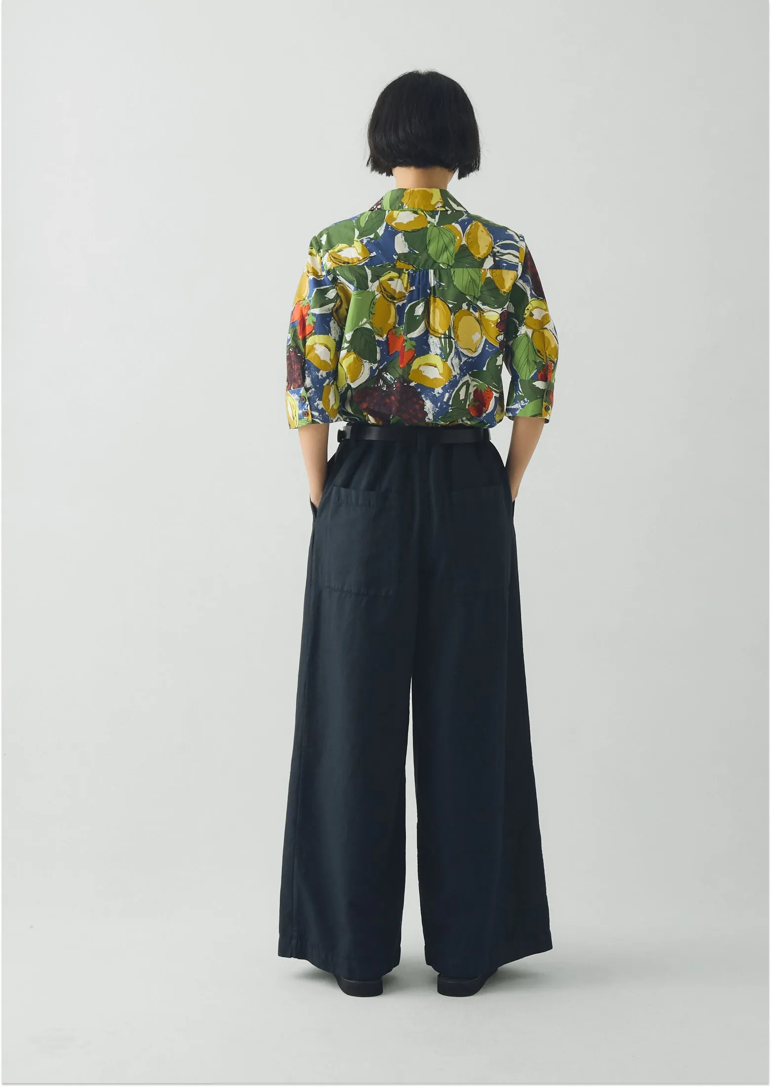 Gia Sketched Fruit Print Shirt | Verdigris/Multi sold by TOAST product image thumbnail 5