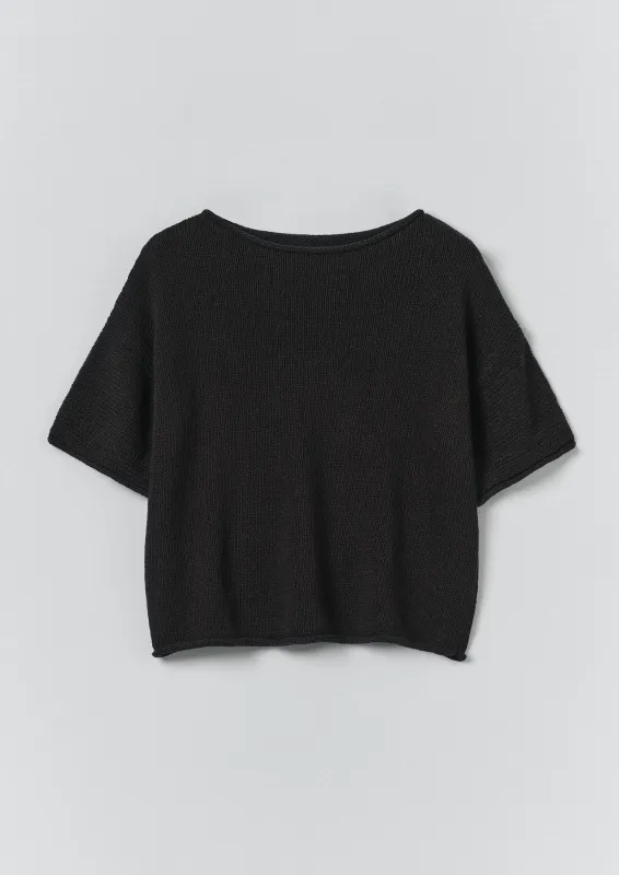 Knitted Cotton Linen Tee | Slate sold by TOAST