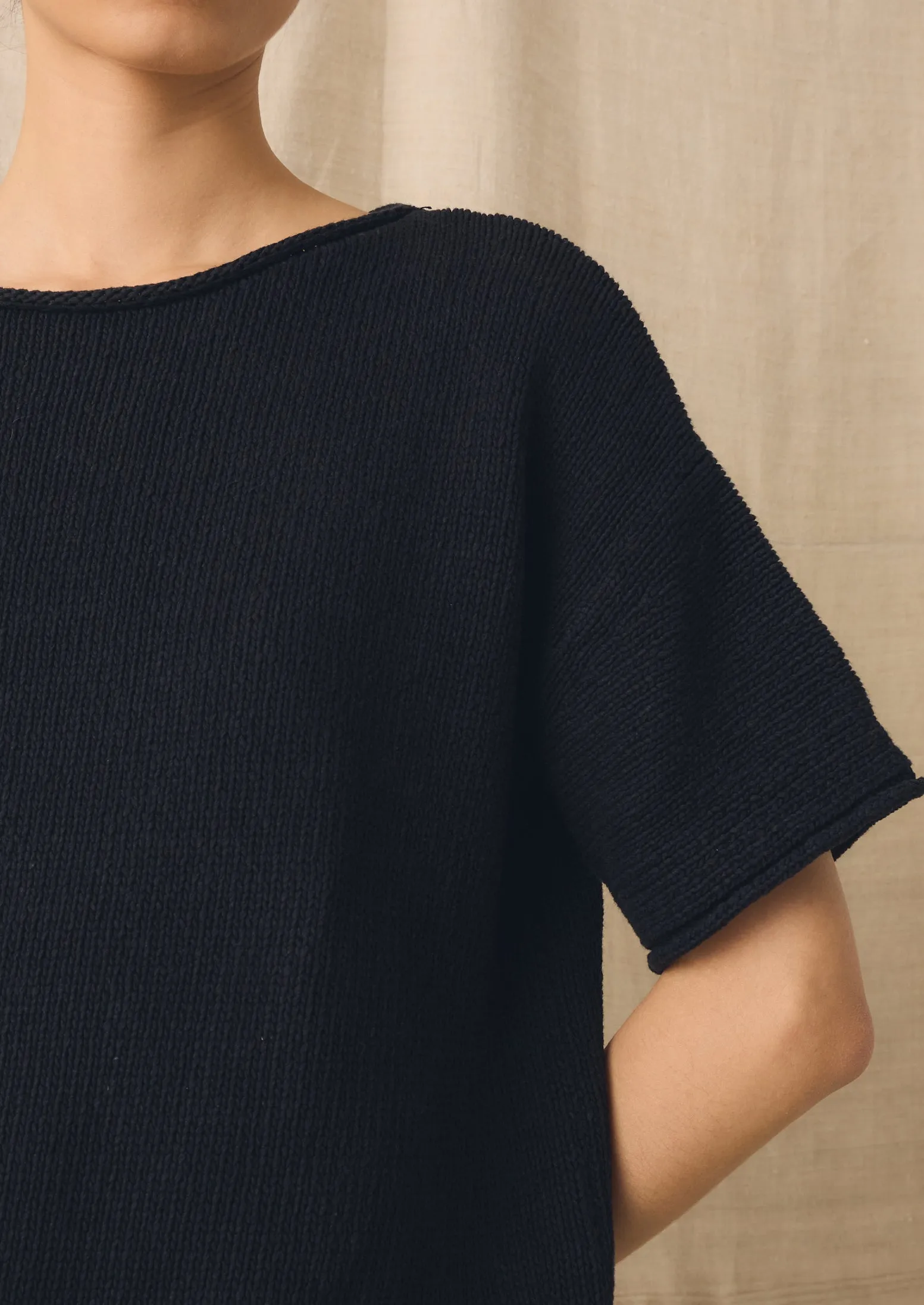 Knitted Cotton Linen Tee | Slate sold by TOAST product image thumbnail 3