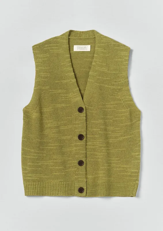 Fine Knitted Linen Cotton Tank | Lime made by TOAST
