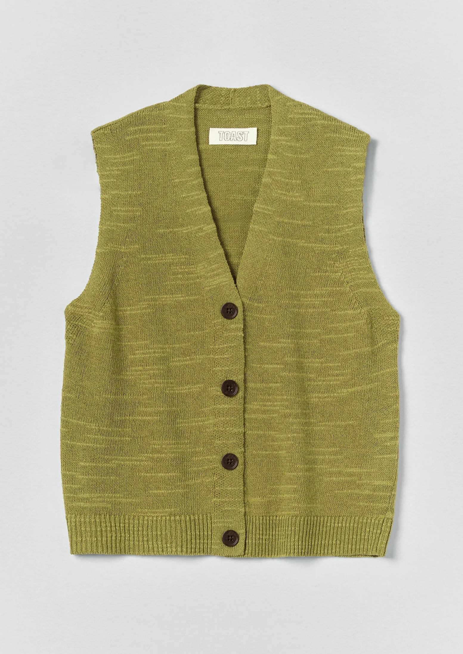 Fine Knitted Linen Cotton Tank | Lime sold by TOAST