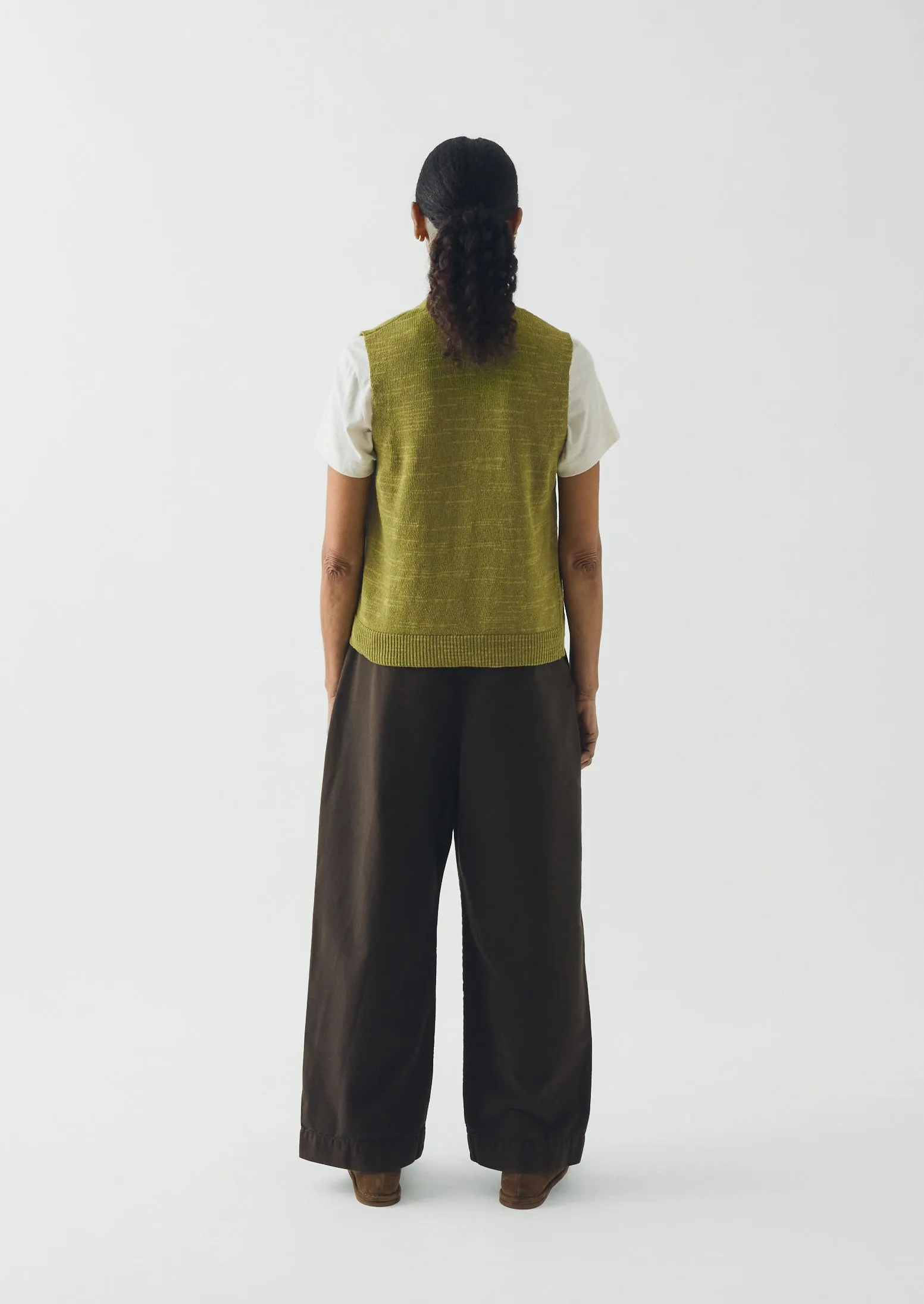 Fine Knitted Linen Cotton Tank | Lime sold by TOAST product image thumbnail 5