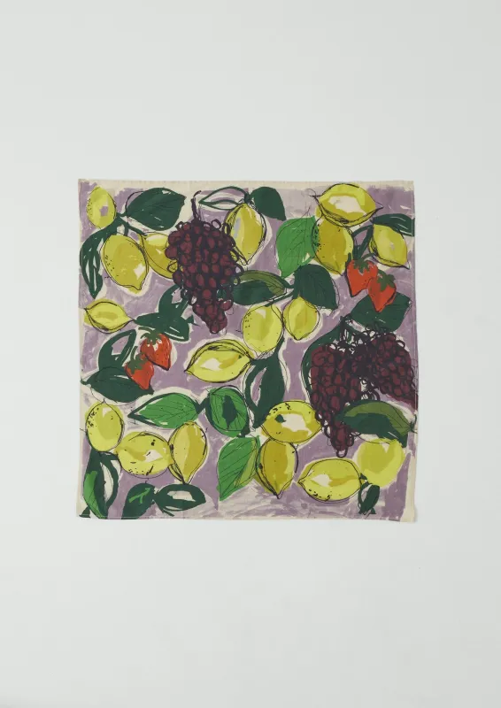 Sketched Fruit Cotton Silk Bandana | Thistle sold by TOAST