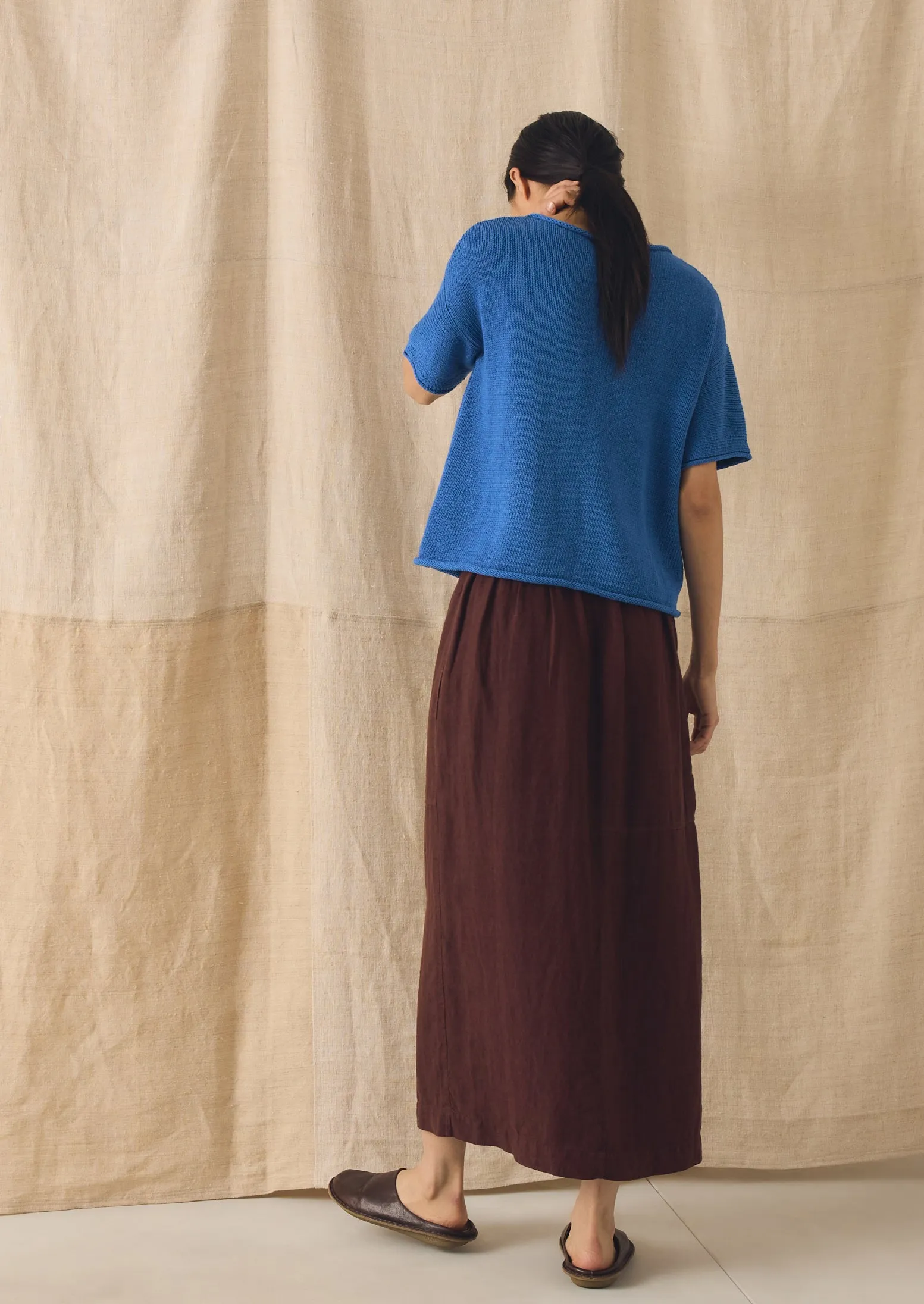 Knitted Cotton Linen Tee | Bluebird sold by TOAST product image thumbnail 4