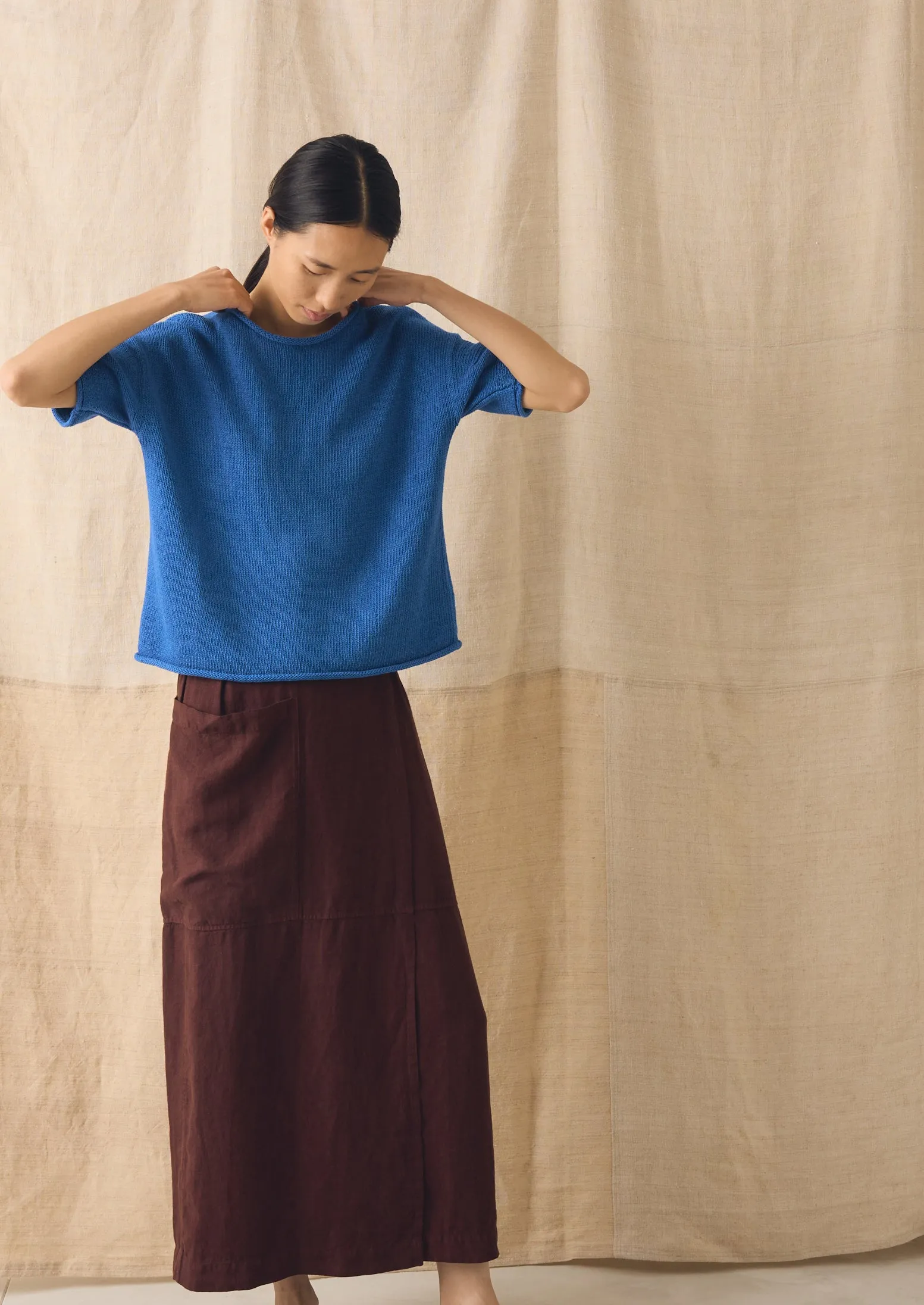 Knitted Cotton Linen Tee | Bluebird sold by TOAST product image thumbnail 5