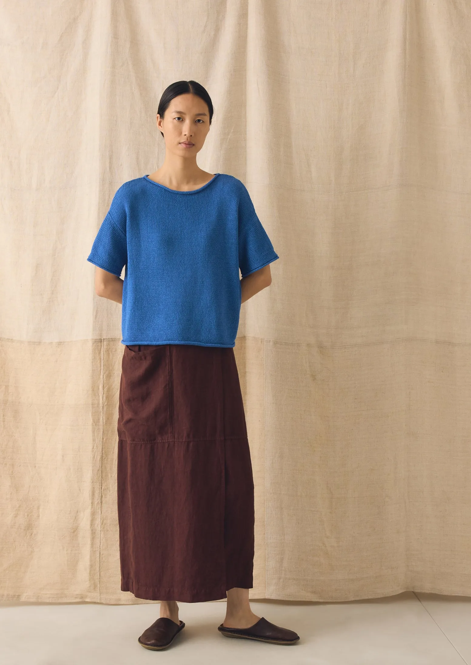 Knitted Cotton Linen Tee | Bluebird sold by TOAST product image thumbnail 2