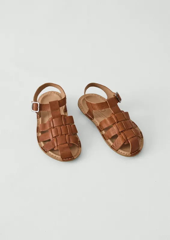 Vibae Leather Fisherman Buckle Sandals | Tan sold by TOAST