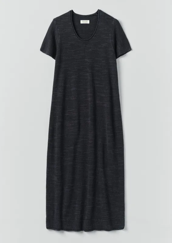 Knitted Linen Cotton T Shirt Dress | Dark Navy sold by TOAST