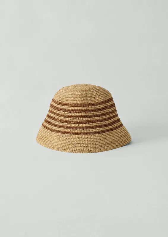 Maison N.H Paris Raffia Stella Hat | Natural/Brown made by TOAST