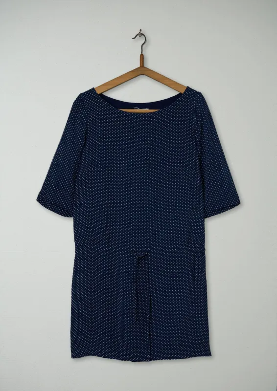 Reworn Dash Drawstring Dress Size 10 (1591) | Navy made by TOAST