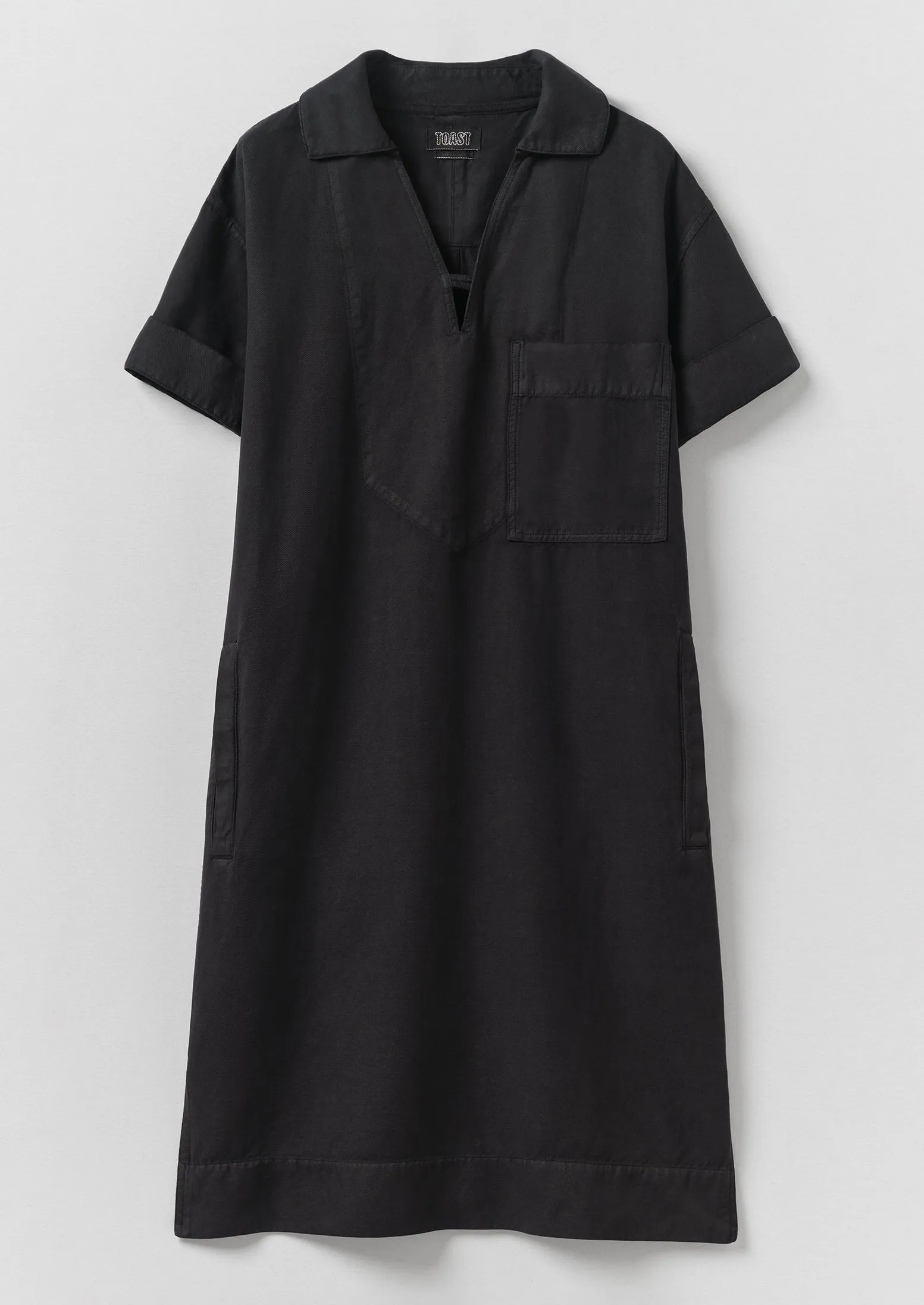 Cotton Linen Smock Dress | Soft Black sold by TOAST