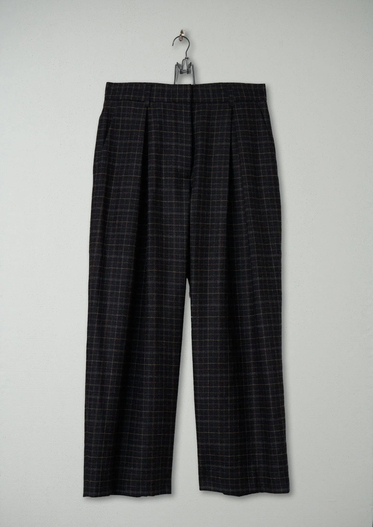 Reworn Grid Check Wool Trousers Size 14 (1142) | Multi sold by TOAST
