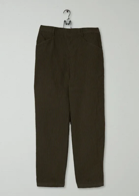 Reworn Stripe Cotton Linen Trousers Size L (1128) | Fawn made by TOAST
