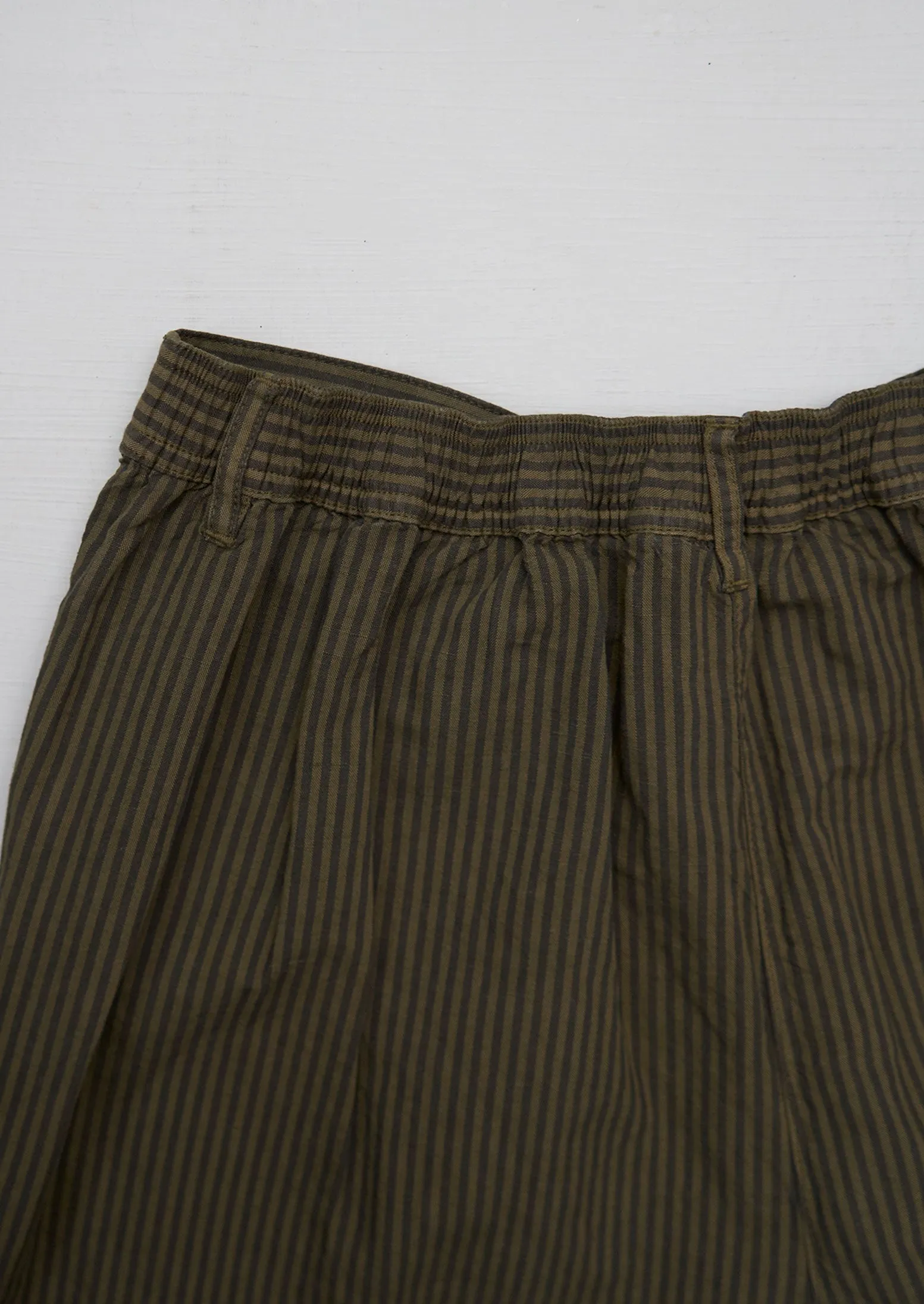 Reworn Stripe Cotton Linen Trousers Size L (1128) | Fawn sold by TOAST product image thumbnail 2