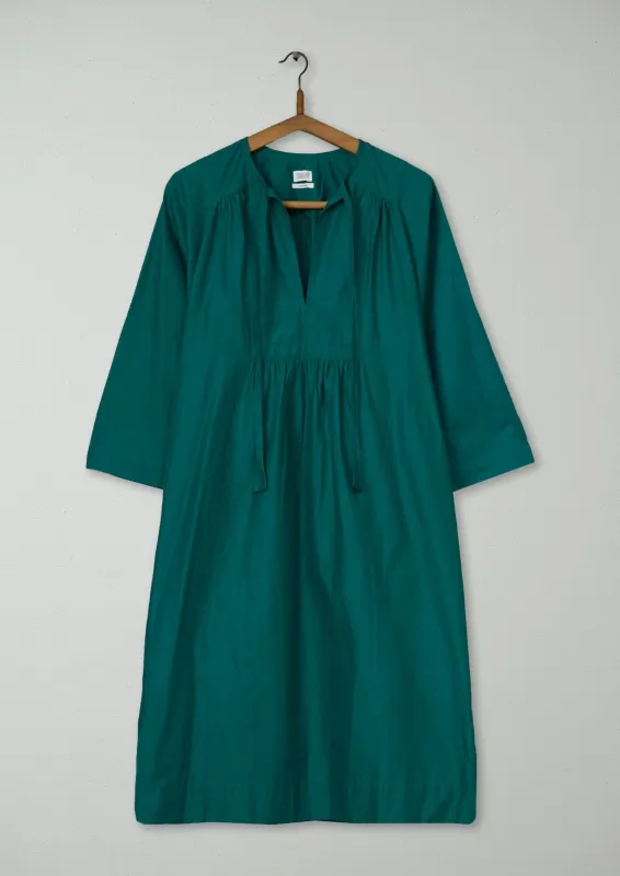Reworn Cotton Voile Kaftan Dress Size XXS (1608) | Teal made by TOAST