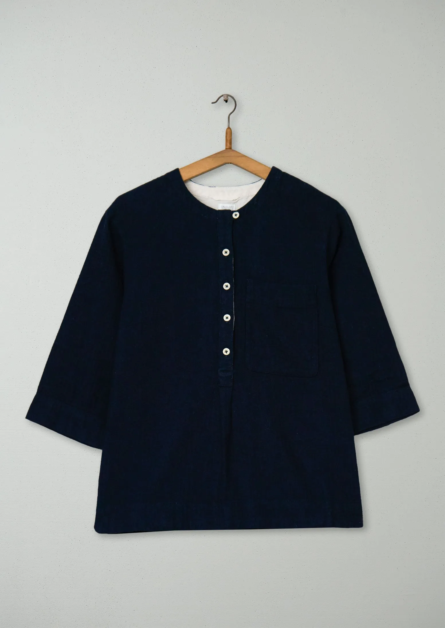 Reworn Linen Herringbone Shirt Size XXS (910) | Midnight sold by TOAST