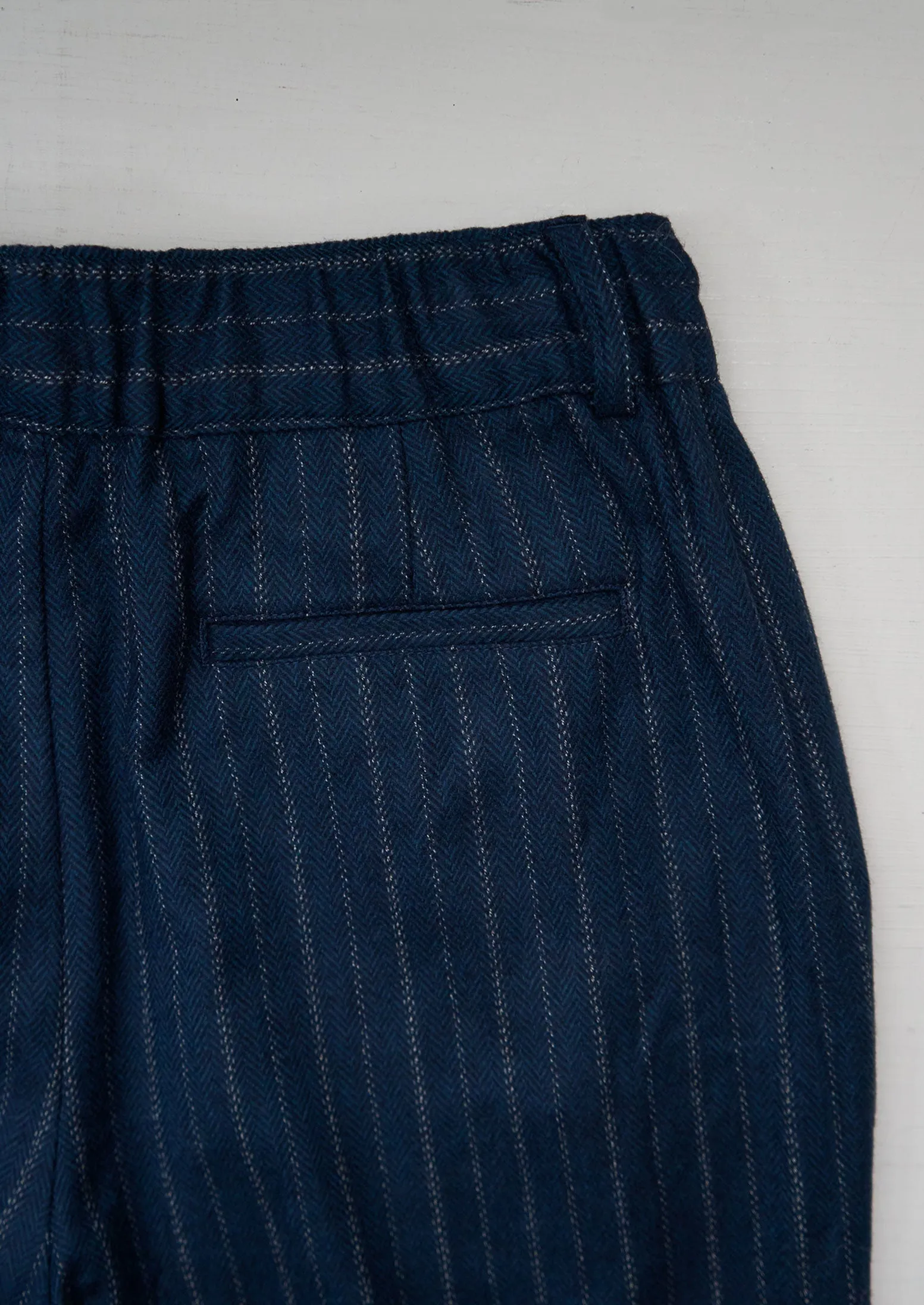 Reworn Gabi Pinstripe Wool Trousers Size 16 (1172) | Navy sold by TOAST product image thumbnail 2