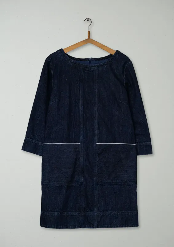 Reworn Hiro Denim Dress Size 18 (1626) | Indigo made by TOAST