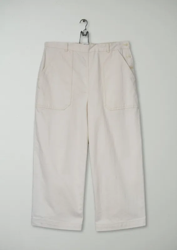 Reworn Annie Side Button Trousers Size 16 (1148) | Ecru made by TOAST