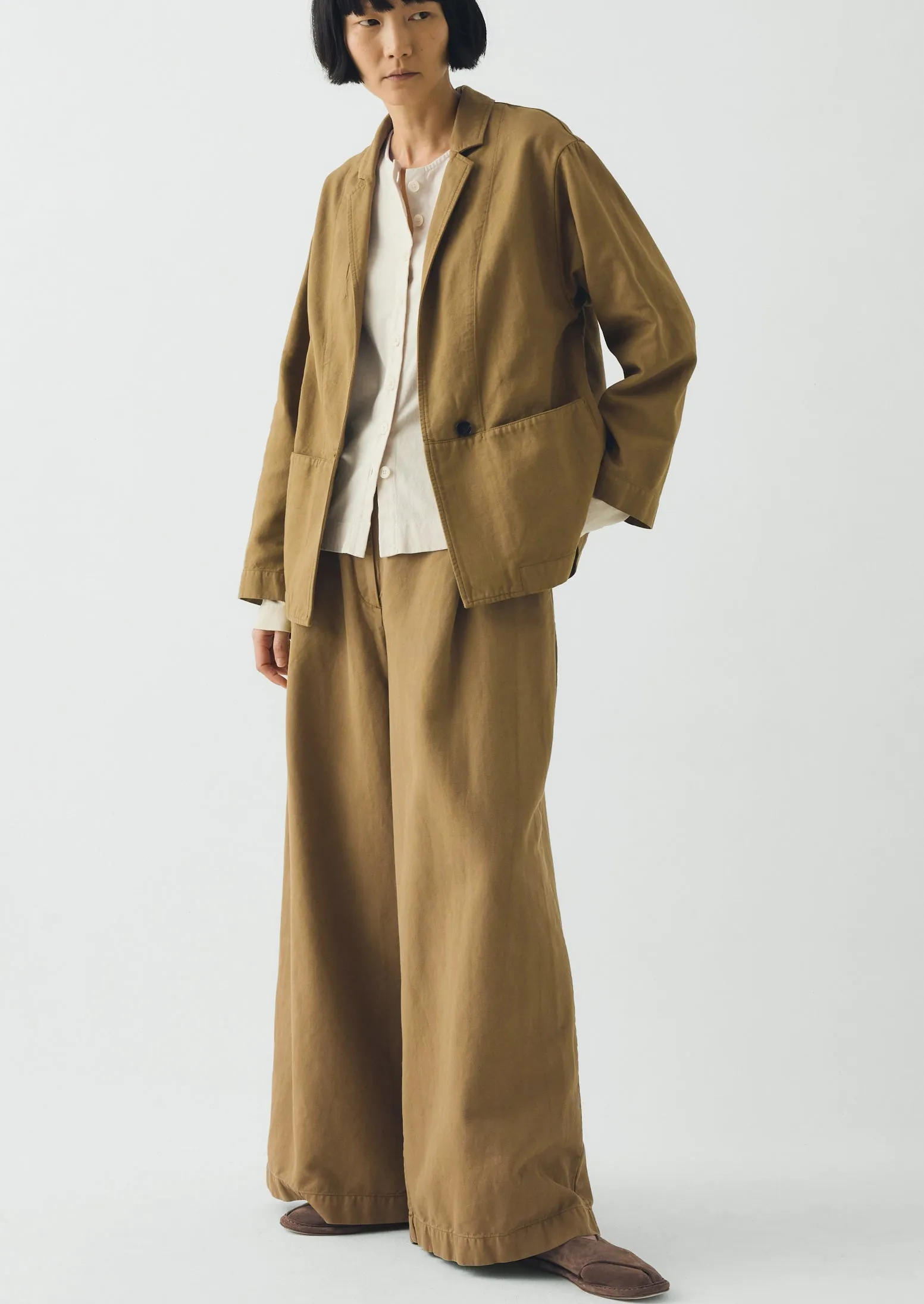 Cotton Linen Twill Jacket | Warm Sand sold by TOAST product image thumbnail 5