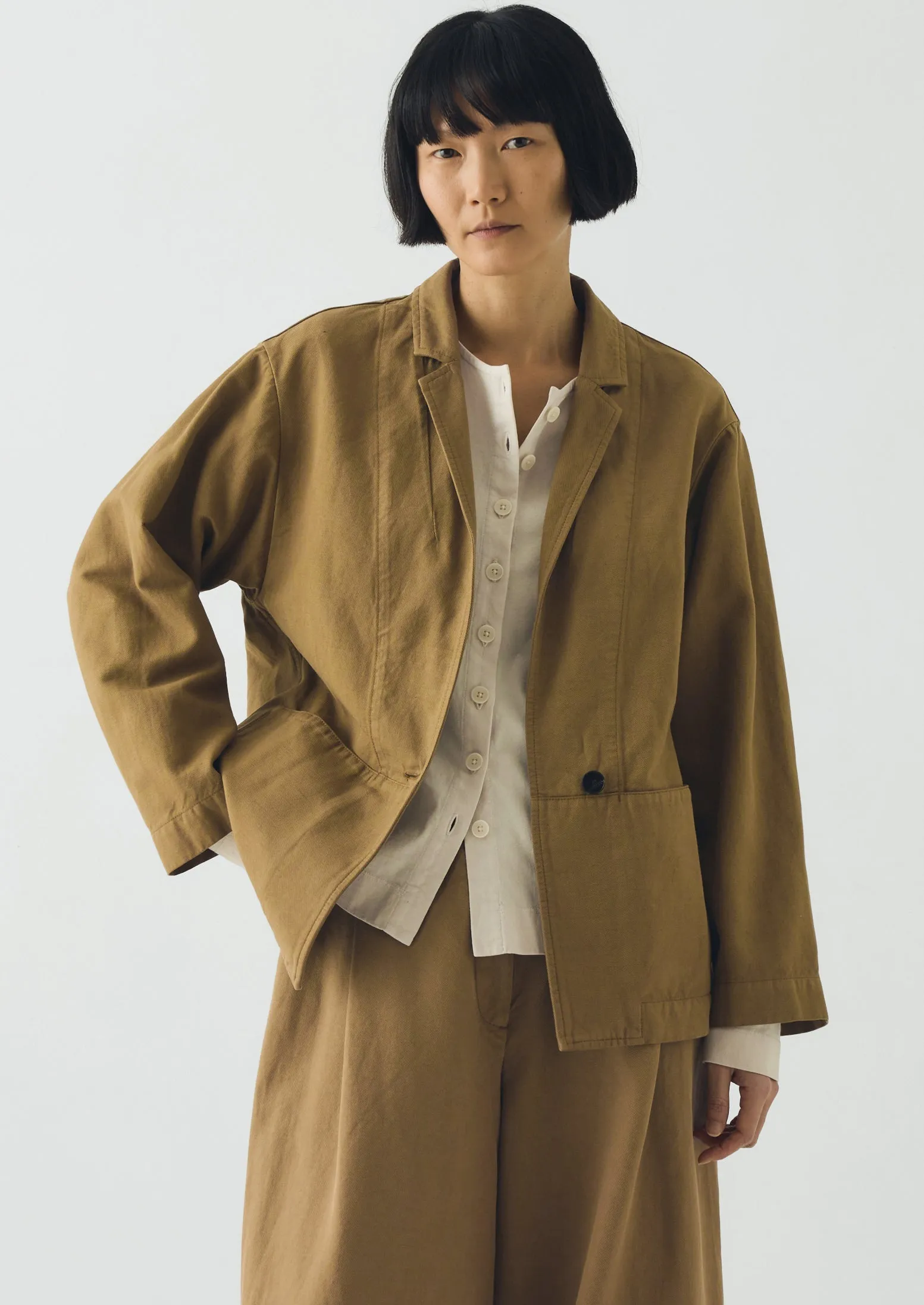 Cotton Linen Twill Jacket | Warm Sand sold by TOAST product image thumbnail 2