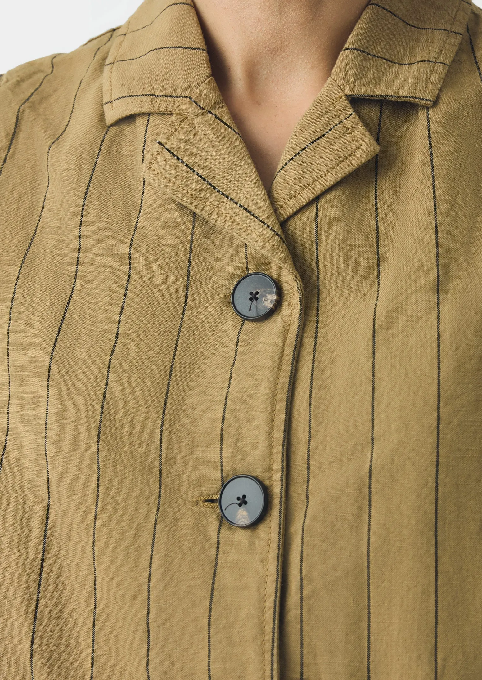 Stripe Cotton Linen Waistcoat | Fennel Seed sold by TOAST product image thumbnail 4