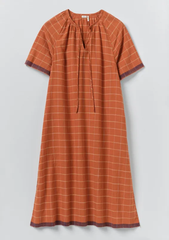 Bistrot Check Cotton Kaftan | Papaya made by TOAST